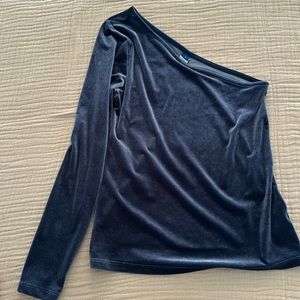 Blue velvet 1 shoulder top